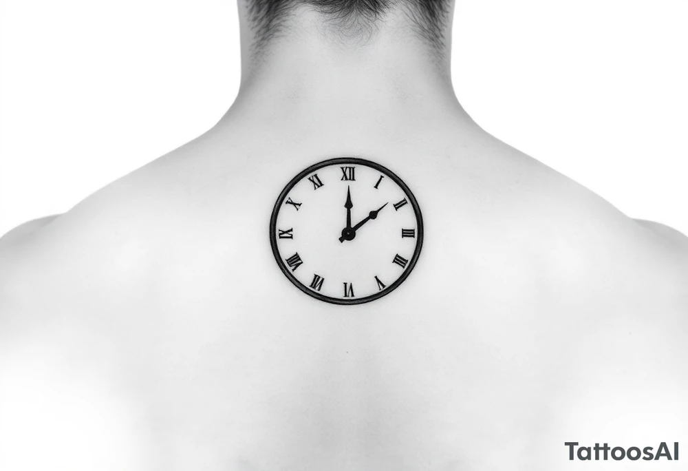 Minimalist Clock set to 3:09 tattoo idea