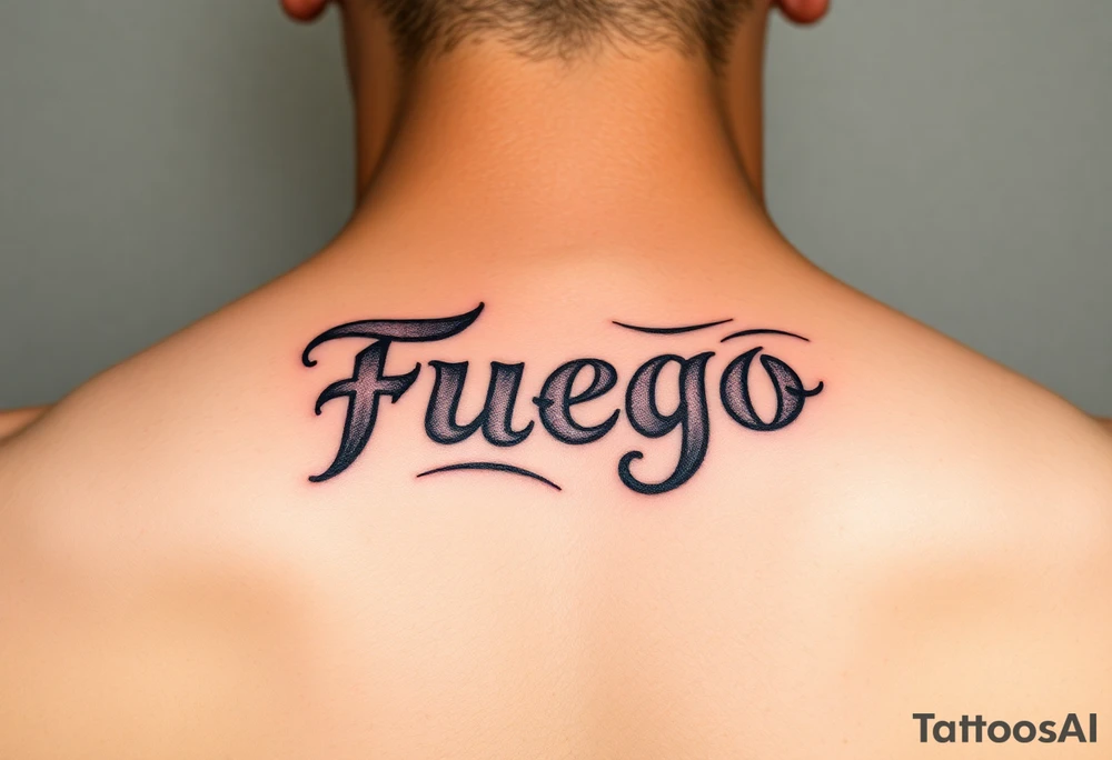 The word Fuego as a tramp stamp tattoo idea