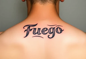 The word Fuego as a tramp stamp tattoo idea