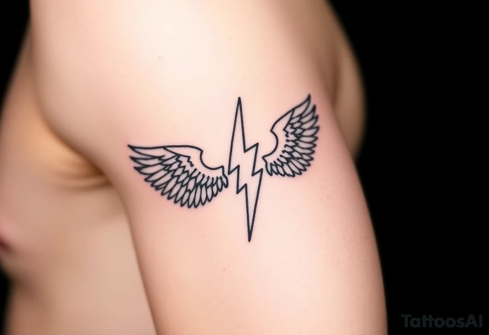 Lightning with eagles around it tattoo idea