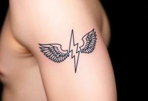 Lightning with eagles around it tattoo idea