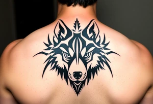 Fierce Siberian husky with piercing eyes staring into your soul tattoo idea