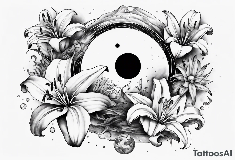 Lily planets tattoo idea