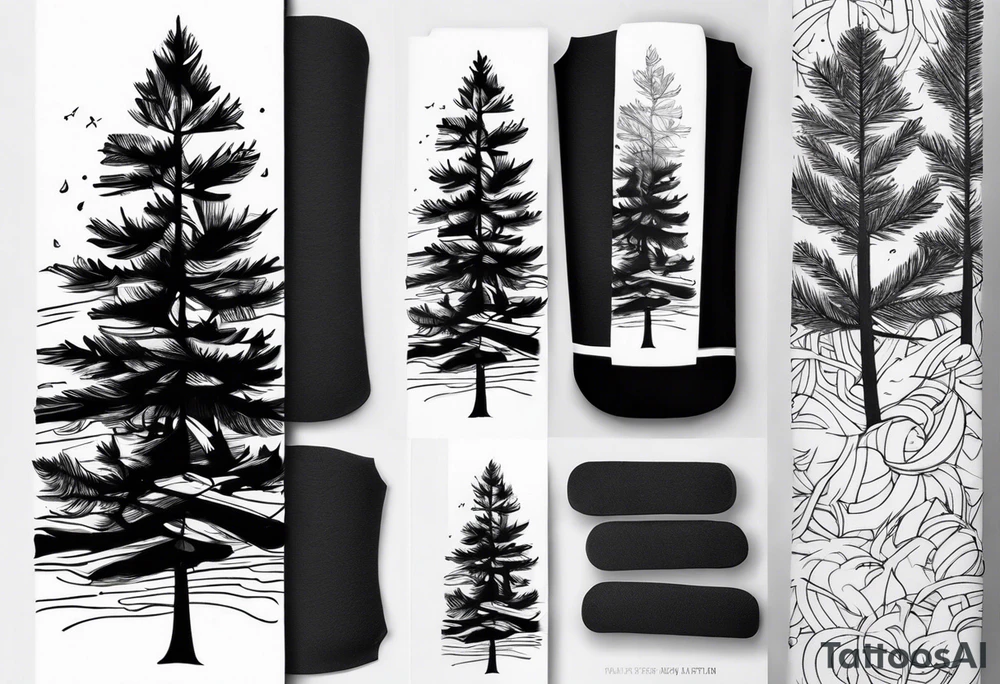 Pine tree forearm sleeve tattoo idea