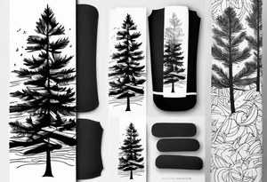 Pine tree forearm sleeve tattoo idea