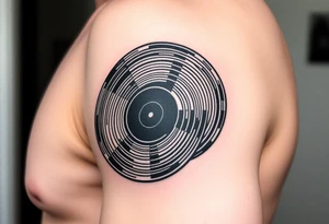 vinyl records as an expression of love for house music tattoo idea