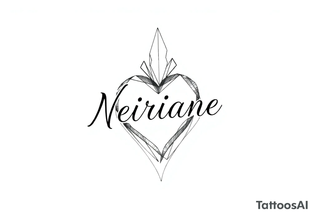 Pequena e delicada com o nome neiriane e um coração tattoo idea