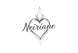 Pequena e delicada com o nome neiriane e um coração tattoo idea