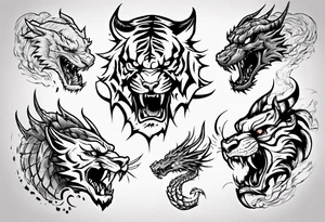 a war between tiger and dragon tattoo idea