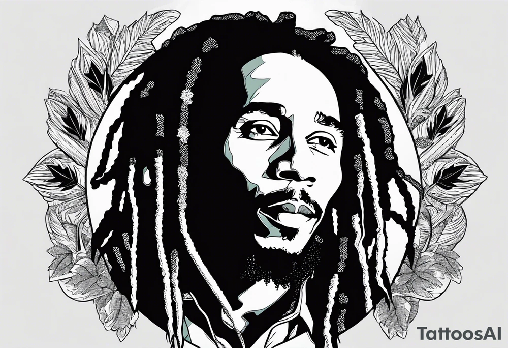 Bob Marley, Detroit, Music, Weed, basketball, Charisse, Steven, Love tattoo idea