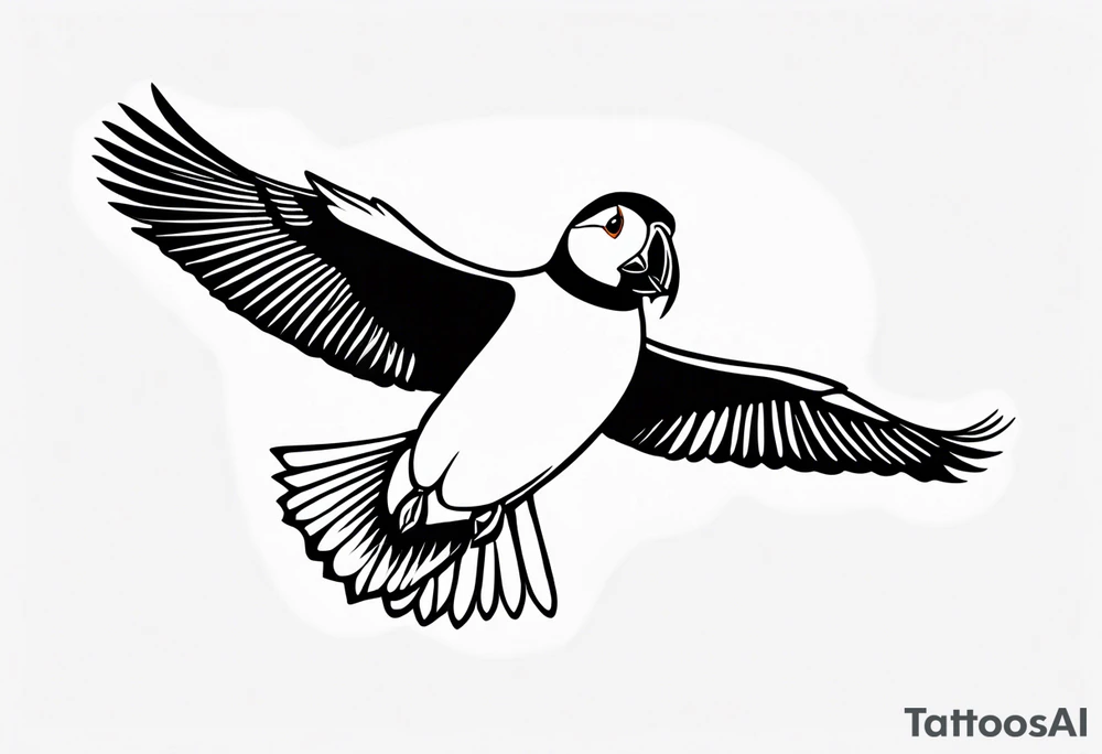 a flying puffin
 - forarm Tattoo tattoo idea