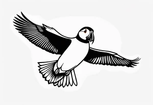 a flying puffin
 - forarm Tattoo tattoo idea