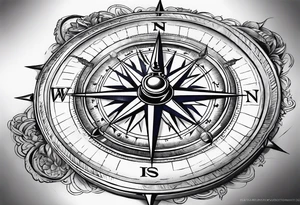 Fire Navy ships Compass tattoo idea