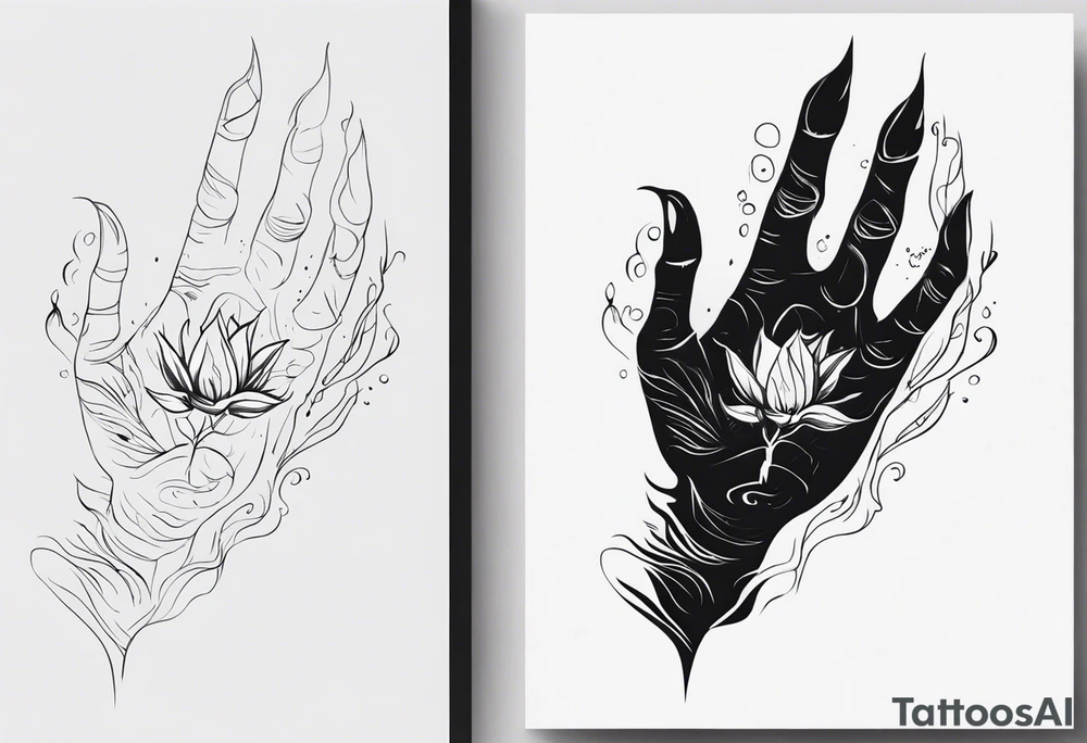 Scary hand tattoo idea