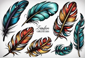 simple feather american tradtional tattoo idea