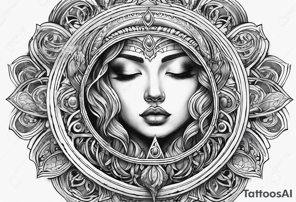 sacred moon tattoo idea