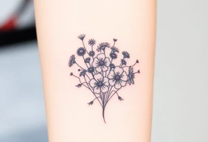 Wildflowers clustered together tattoo idea