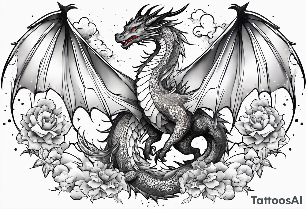 Constellation, wing , snow , cross , dragon japan kawaii tattoo idea
