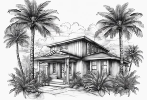 florida grown with palm trees tattoo idea