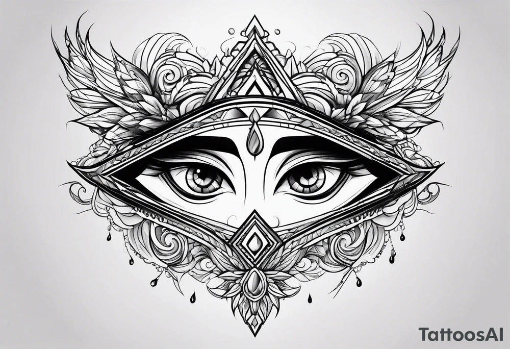 crying face tattoo idea
