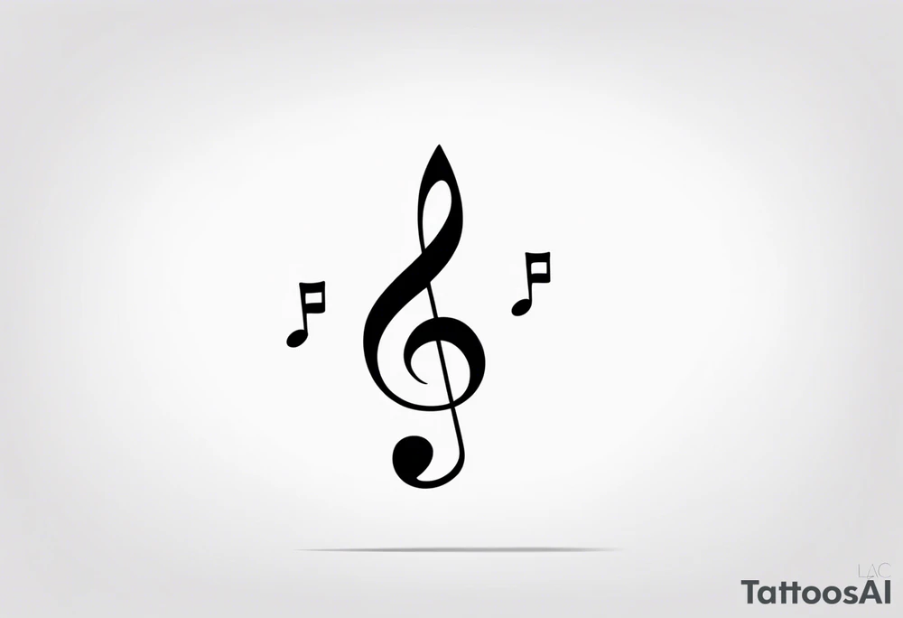Simple minimalist tattoo in the style of single needle art depicting musical notes in the shape of letters “l” and “r” tattoo idea