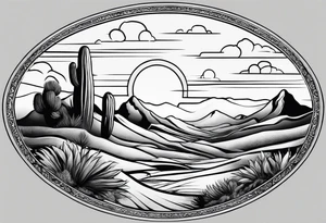 Half sleeve added to desert lanscape tattoo idea