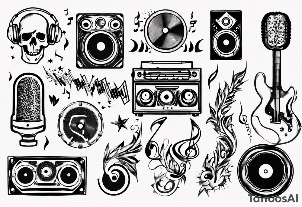 music sound tattoo idea