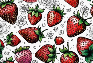 Individual Strawberry tattoo idea