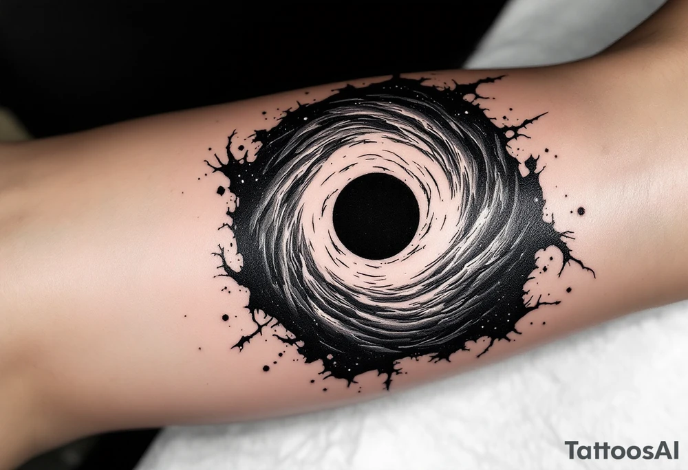 A parralel universe centered by a black hole tattoo idea