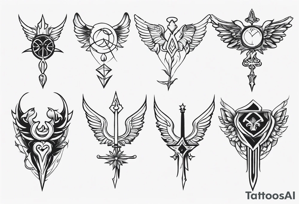 medievil symbols of angels tattoo idea