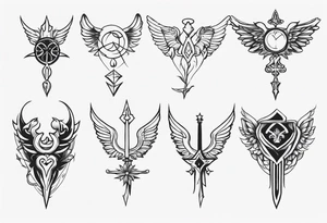 medievil symbols of angels tattoo idea