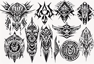 combine E and H with tribal pattern tattoo idea