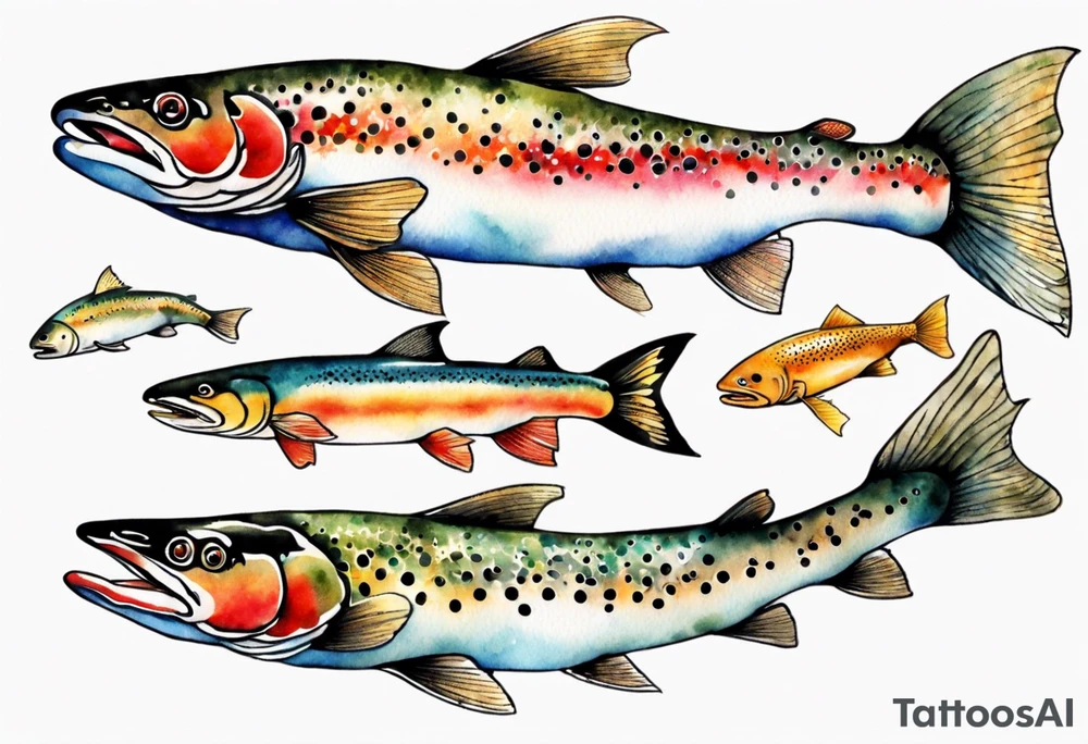 watercolor of a trout tattoo idea