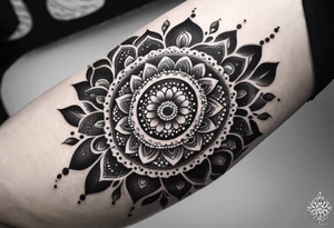 Ornamental tattoo on the leg tattoo idea