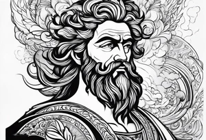 Zeus with background make it nice tattoo idea