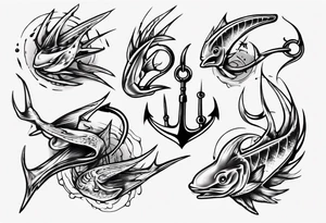 Fishing hooks tattoo idea