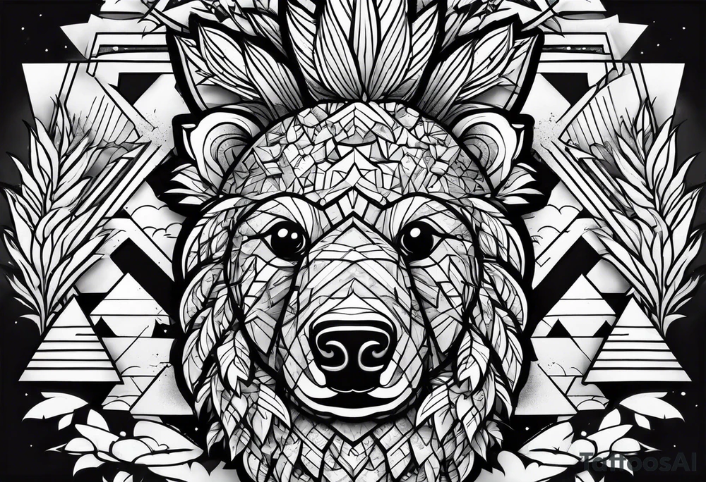 Cute pineapple bear tattoo idea