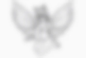 No color fairy with a tail inspired by the logo of the show called Fairy Tail in a fetal position leaning in and forward tattoo idea