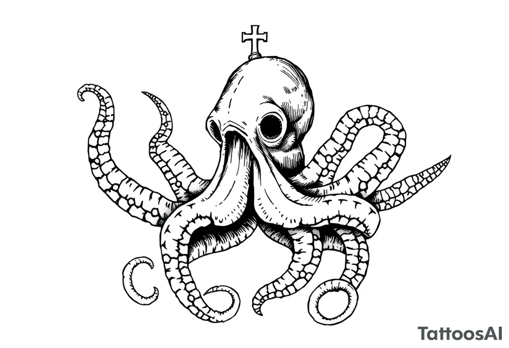 Queen Anne's Revenge with a kraken tattoo idea