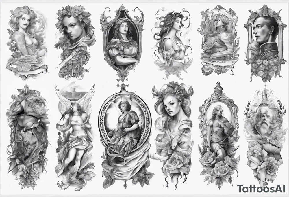 Renaissance sleeve tattoo idea