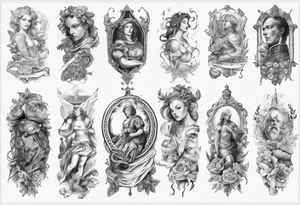 Renaissance sleeve tattoo idea