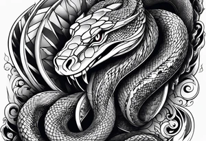 snake wrapped around a dagger tattoo idea