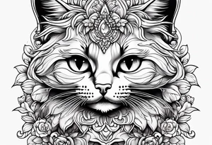 cute kitty face tattoo idea