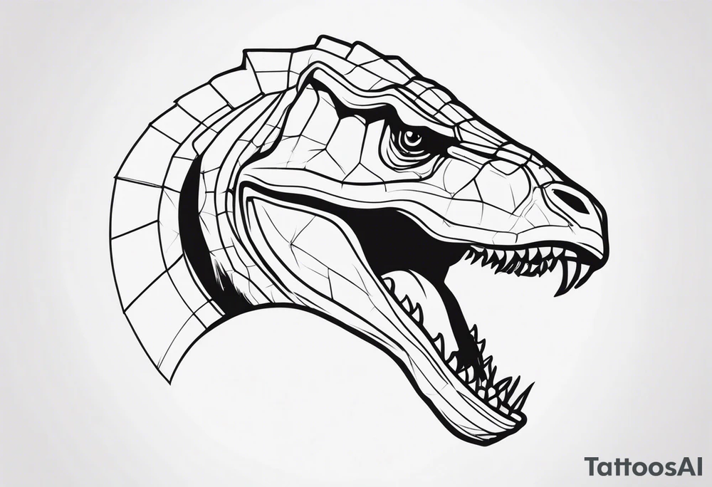 dinosaur head tattoo idea