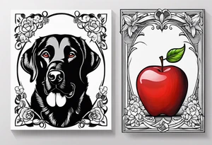 Teacher Apple and black Labrador tattoo idea