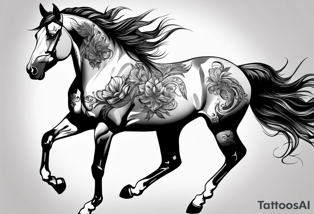 Horse portrait no shading tattoo idea