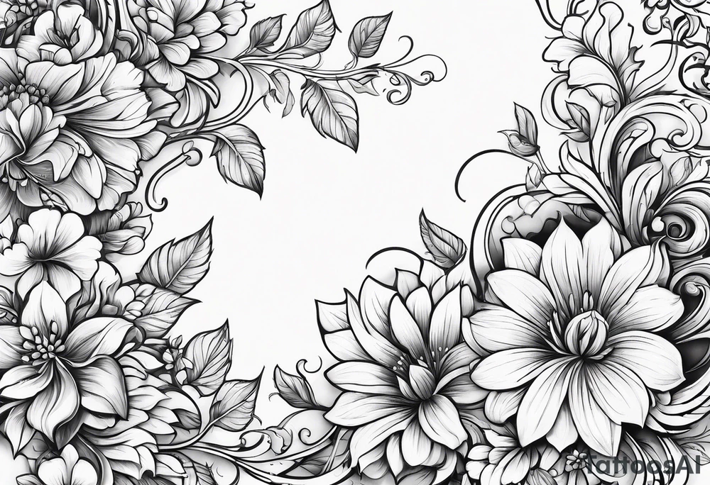 Flowers vines tattoo idea