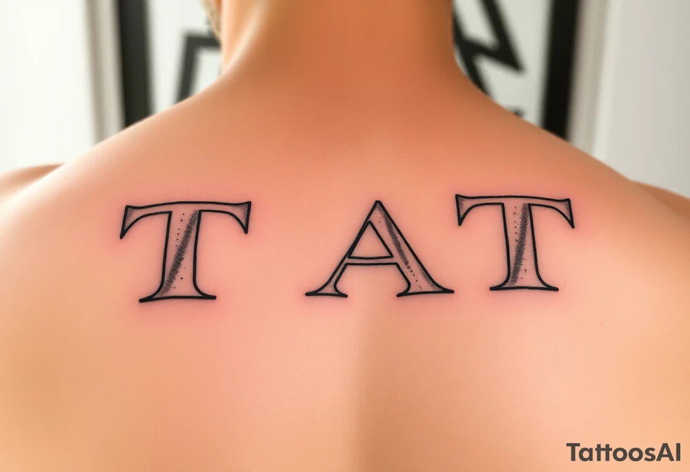 “TAT” in cool font/design tattoo idea