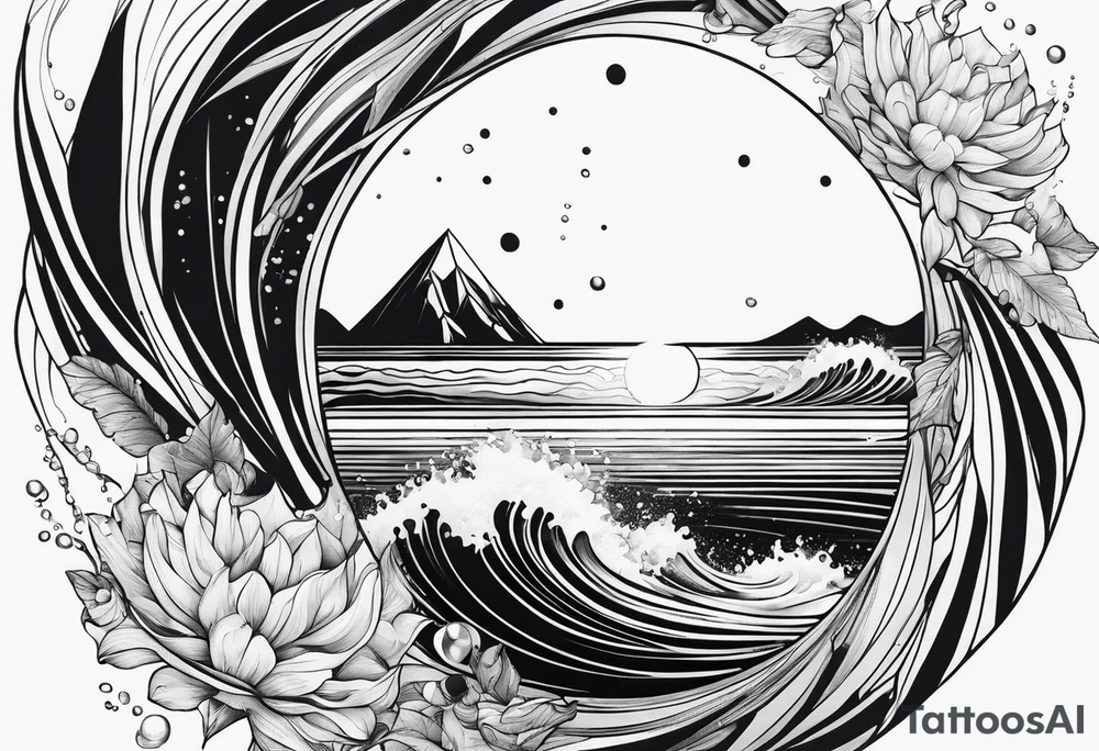 water drop falling into ocean tattoo idea