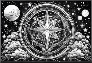 Galaxies and stars with the word  TAC tattoo idea